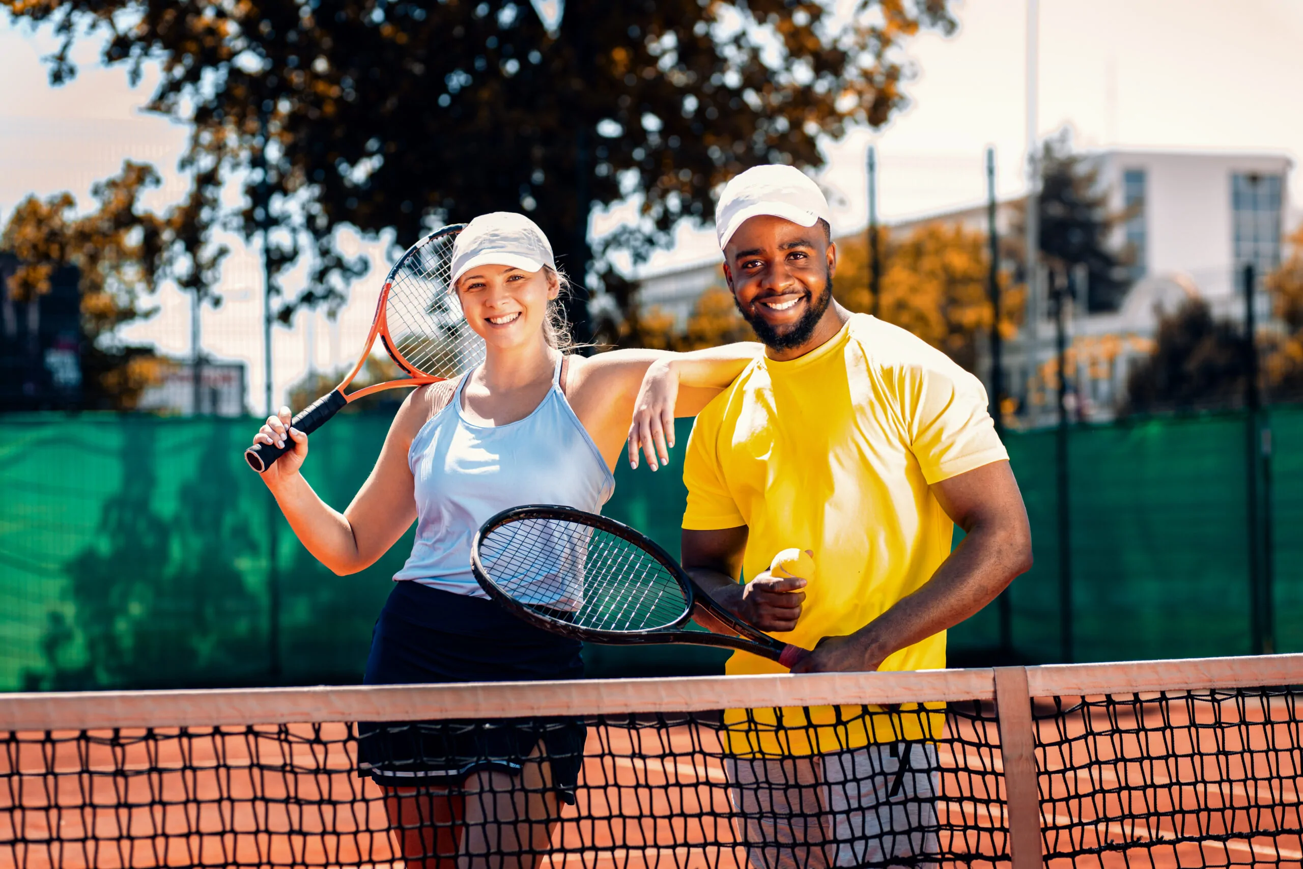 portrait of young couple on tennis clay court with 2025 01 31 05 10 33 utc